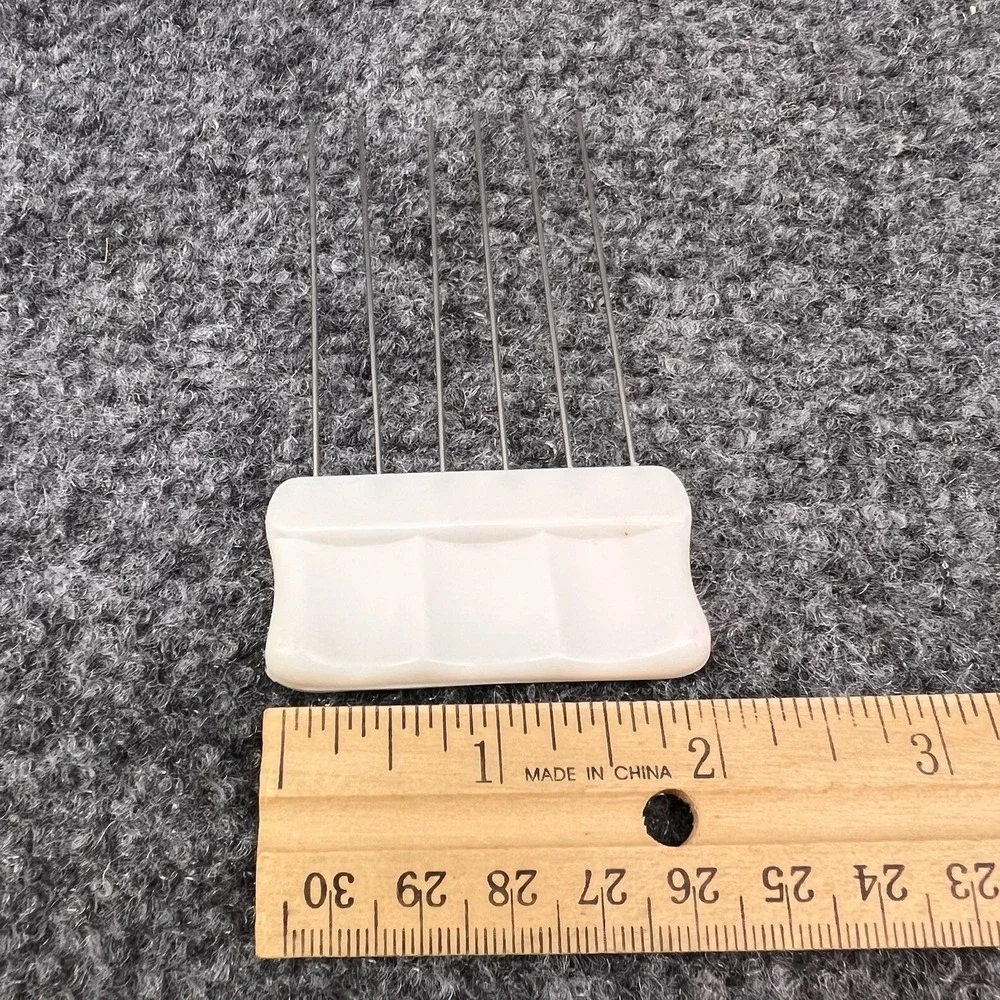 Lot Of 2 Hair Styla Hair Pick Comb Tease Lift Metal Purse Black & White 3.5
